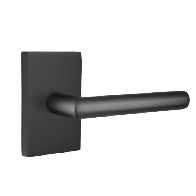 Emtek 5052STUUS19 Stuttgart Lever Dummy Pair with Modern Rectangular Rose for 1-1/4" to 2" Door Flat Black Finish Sparrow Supply