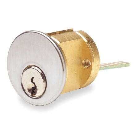 Ilco 7075KS1026D Keyed Different 5 Pin Rim Cylinder with Screw Cap with Kwikset Keyway Satin Chrome Finish Sparrow Supply
