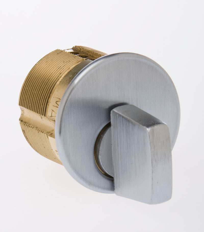 Ilco 7181TK226D 1-1/8" Turn Knob Mortise Cylinder with Adams Rite Cam Satin Chrome Finish Sparrow Supply