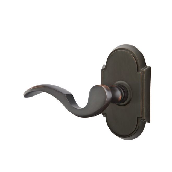 Emtek 8108CUS10BLH Cortina Lever Left Hand 2-3/8" Backset Passage with # 8 Rose for 1-1/4" to 2" Door Oil Rubbed Bronze Finish Sparrow Supply