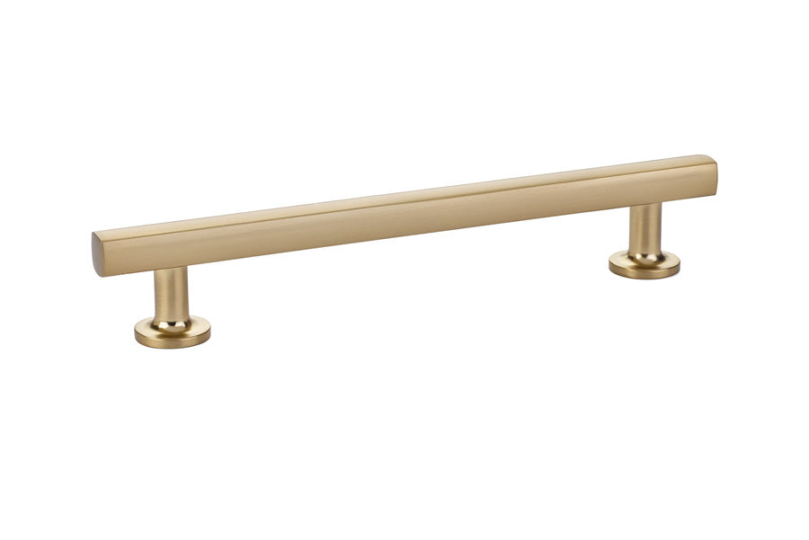 Emtek 86455US4 Freestone Cabinet Pull with 6" Center to Center Satin Brass Finish Sparrow Supply