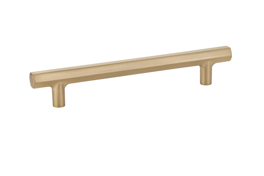 Emtek 86461US4 Mod Hex Cabinet Pull with 6" Center to Center Satin Brass Finish Sparrow Supply