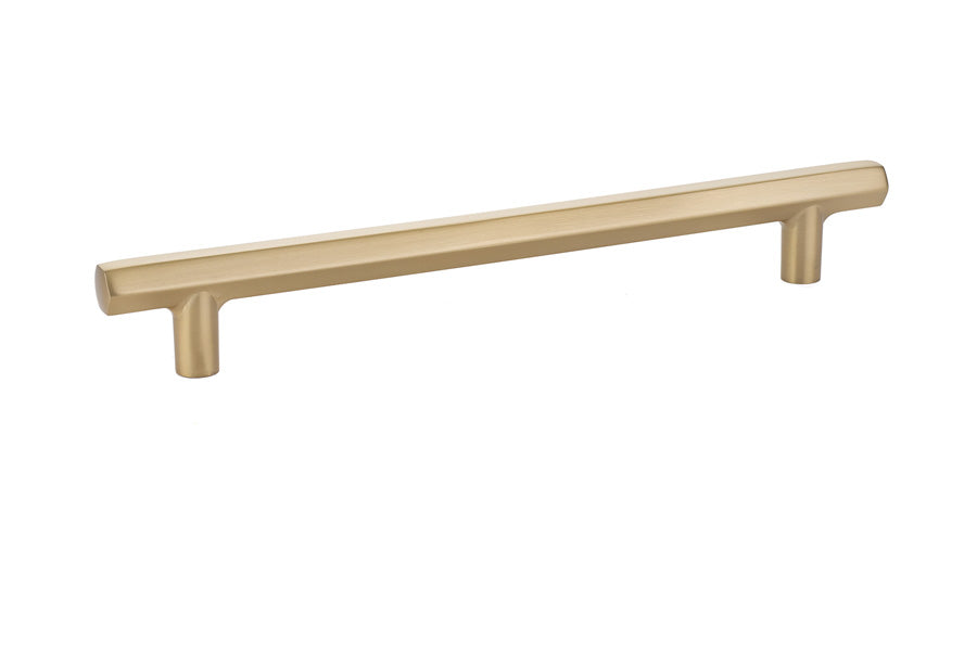 Emtek 86462US4 Mod Hex Cabinet Pull with 8" Center to Center Satin Brass Finish Sparrow Supply