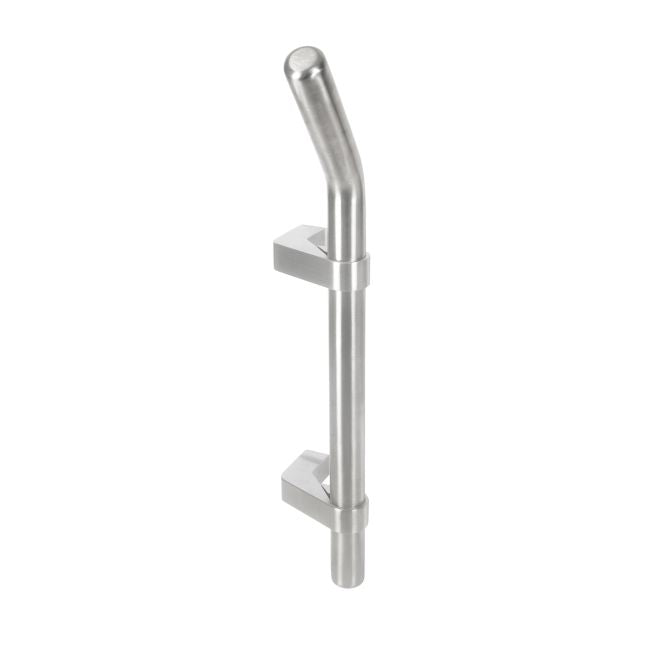 Trimco AP333E194710CU Hands Free Adjustable Door Pull Offset with E Mounting for 1-3/4" Door Healthy Hardware Steralloy Finish Sparrow Supply