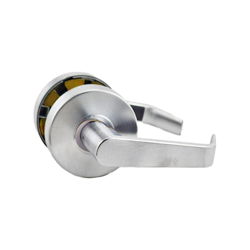 ASSA Abloy Accentra AU4608LN626 Classroom Augusta Lever Grade 2 Cylindrical Lock with E1R Para Keyway Keyed Random, MCD234 Latch, and 497-114 Strike US26D (626) Satin Chrome Finish Sparrow Supply