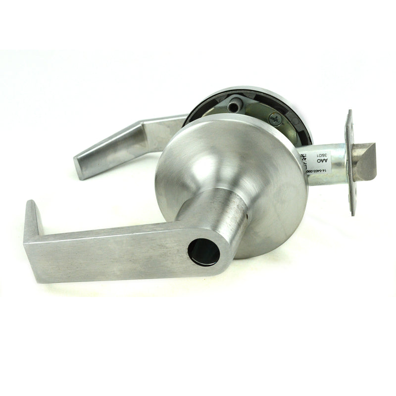 ASSA Abloy Accentra AU5405LN626LC Storeroom Augusta Lever Grade 1 Cylindrical Lock Less Cylinder, 694 Latch, and 497-114 Strike US26D (626) Satin Chrome Finish Sparrow Supply