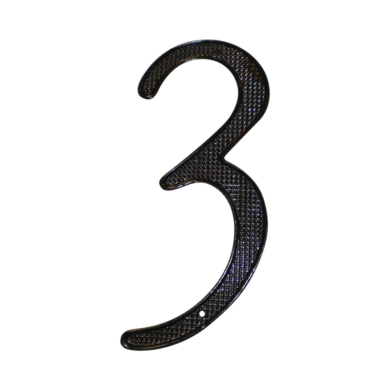 Pamex DD07403BL 4" Zinc Nail On House Number # 3 Matte Black Finish Sparrow Supply