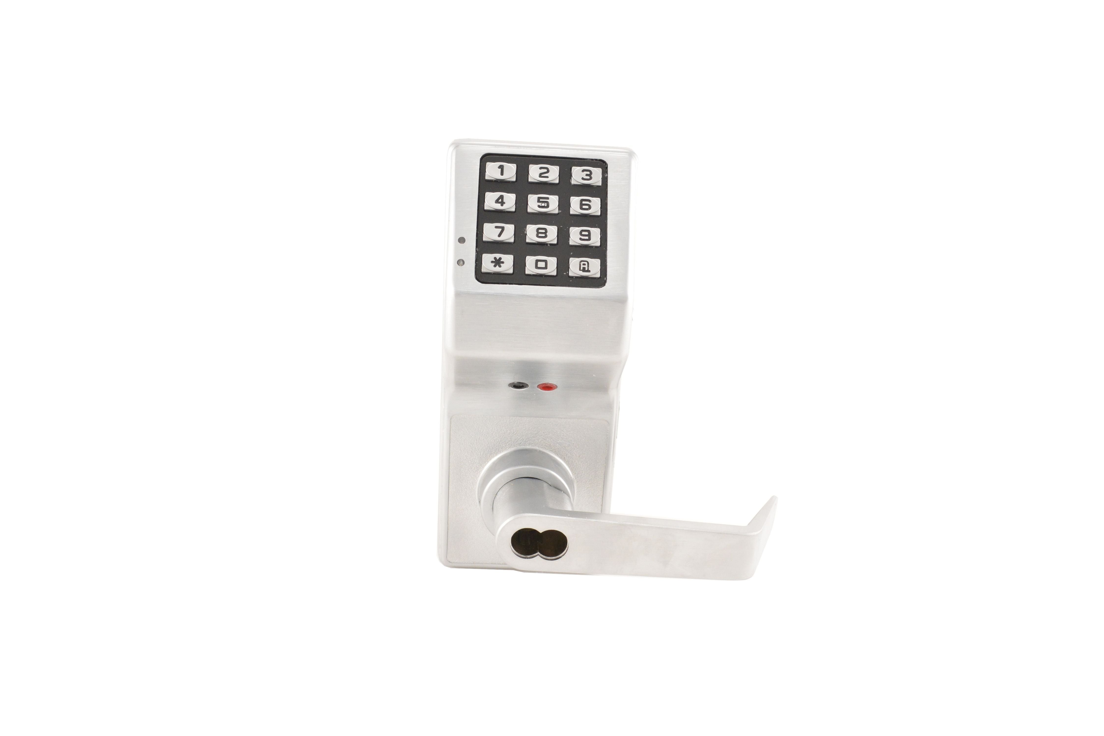 Alarm Lock DL2800IC26D Trilogy Electronic Digital Lever Lock with Interchangeable Core with Enhanced Features Satin Chrome Finish Sparrow Supply