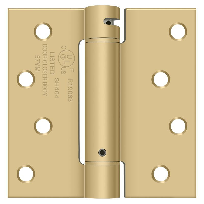 Deltana DSH44U4 Spring Hinges - Satin Brass Sparrow Supply
