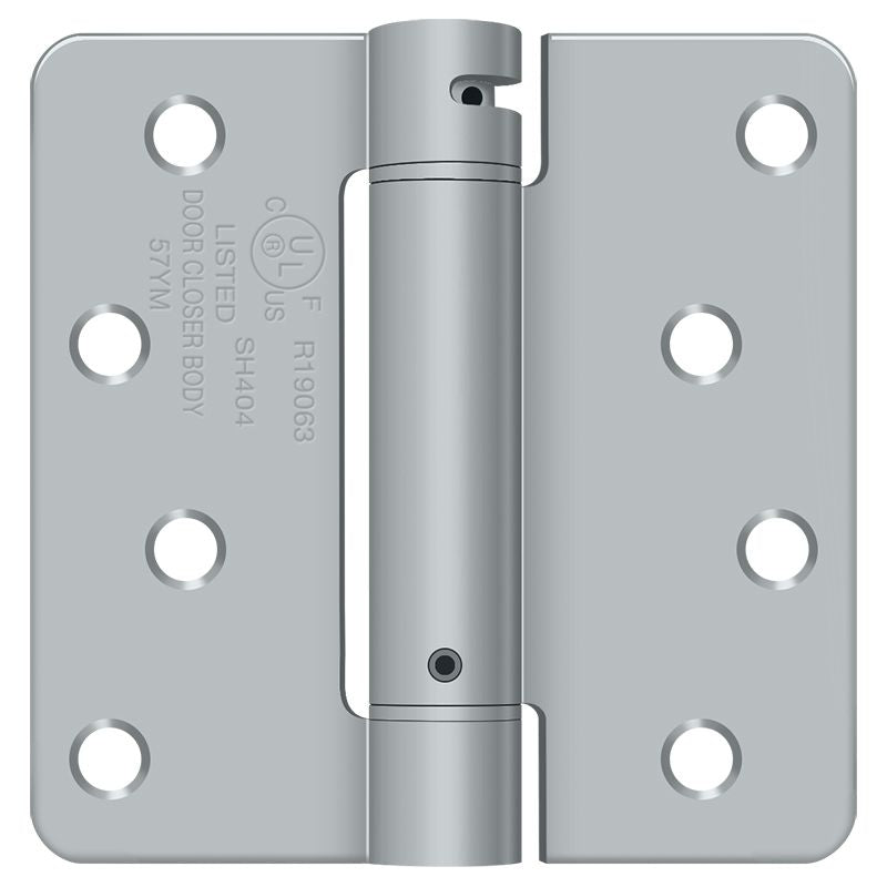 Deltana DSH4R Spring Hinges - Satin Chrome Sparrow Supply