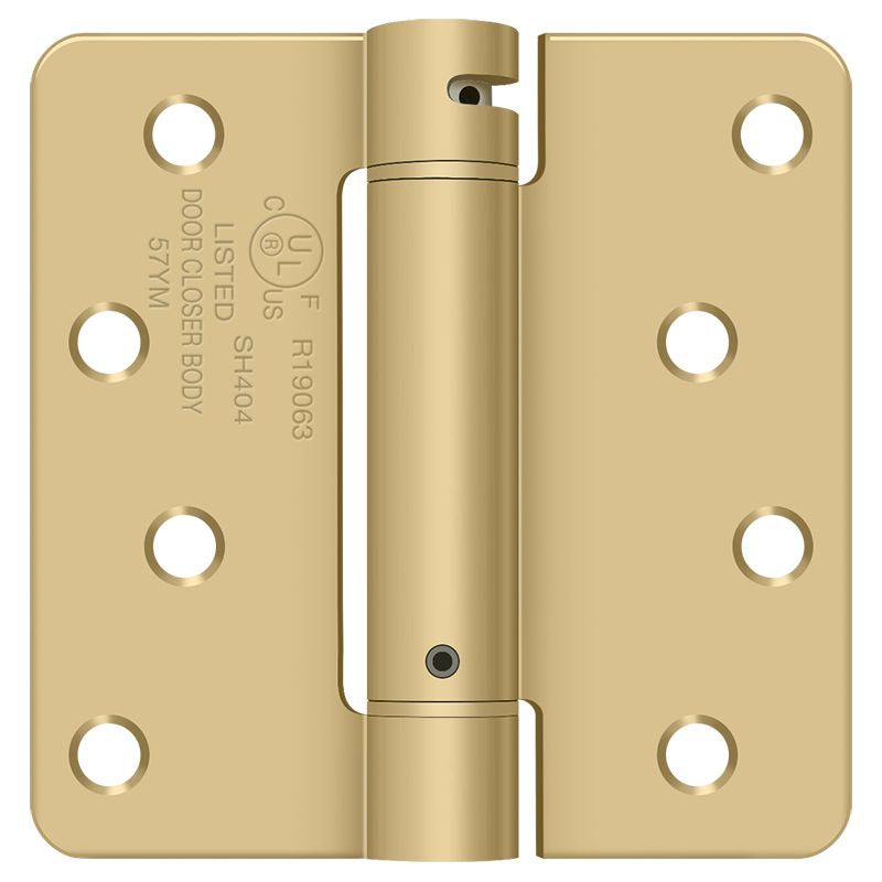 Deltana DSH4R44 Spring Hinges - Satin Brass Sparrow Supply