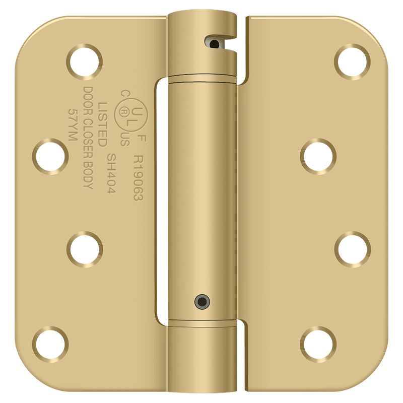 Deltana DSH4R54- Spring Hinges - Satin Brass Sparrow Supply