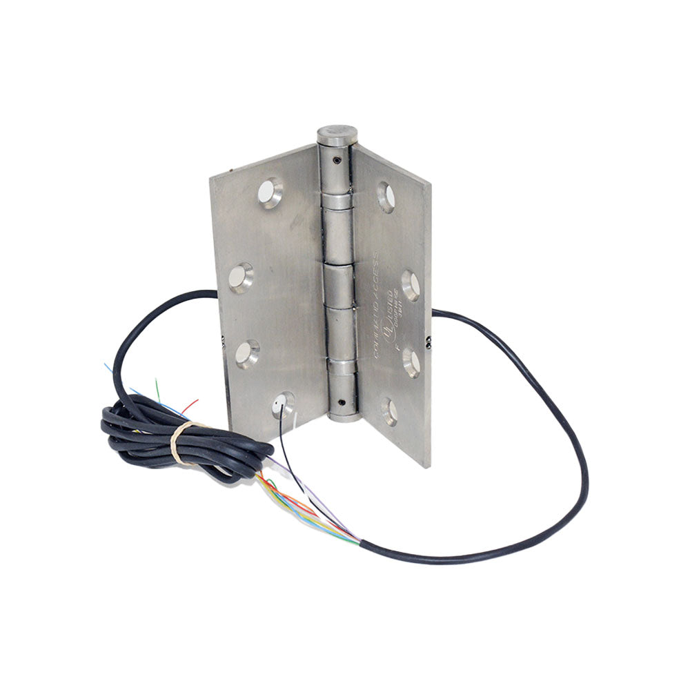 Command Access ETH8W4545630BB79 4-1/2" x 4-1/2" Electric 8 Wire BB1279 Steel Base Hinge US32D Satin Stainless Steel Finish Sparrow Supply