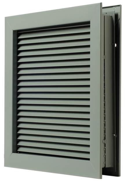 National Guard Products L700RX24X18 24" x 18" Self Attaching No Vision Door Louver for 1-3/4" Doors Prime Coat Finish Sparrow Supply