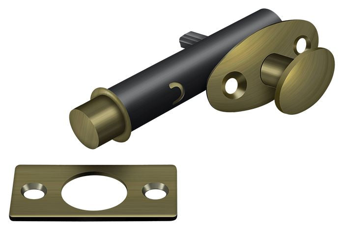 Deltana MB175U5 Mortise Bolt; Antique Brass Finish Sparrow Supply