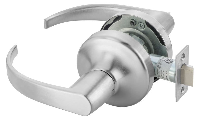ASSA Abloy Accentra PB4701LN626 Passage Pacific Beach Lever Grade 1 Cylindrical Lock, 693 Latch, and 497-114 Strike US26D (626) Satin Chrome Finish Sparrow Supply