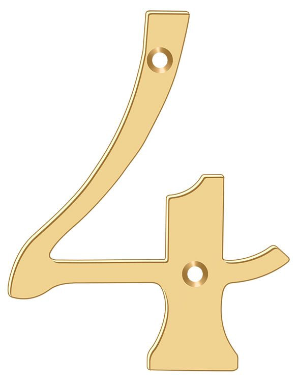 Deltana RN6-4 House Numbers - Brass Sparrow Supply