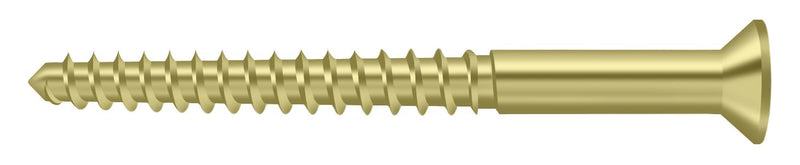 Deltana SCWB1225U3 Wood Screw; SB; #12 x 2-1/2"; Bright Brass Finish Sparrow Supply