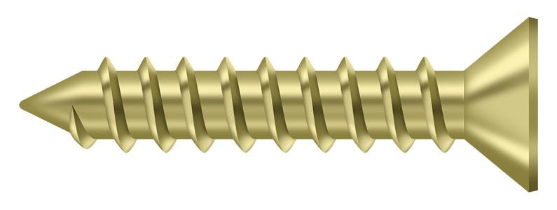 Deltana SCWS12125U3 Wood Screw; ST; #12 x 1-1/4"; Bright Brass Finish Sparrow Supply