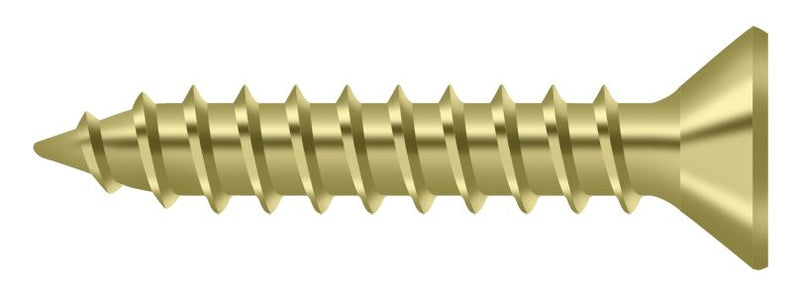 Deltana SCWS910U3 Wood Screw; Steel; #9 x 1"; Bright Brass Finish Sparrow Supply