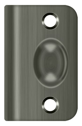Deltana SPB349U15A Strike Plate for Ball Catch and Roller Catch; Antique Nickel Finish Sparrow Supply