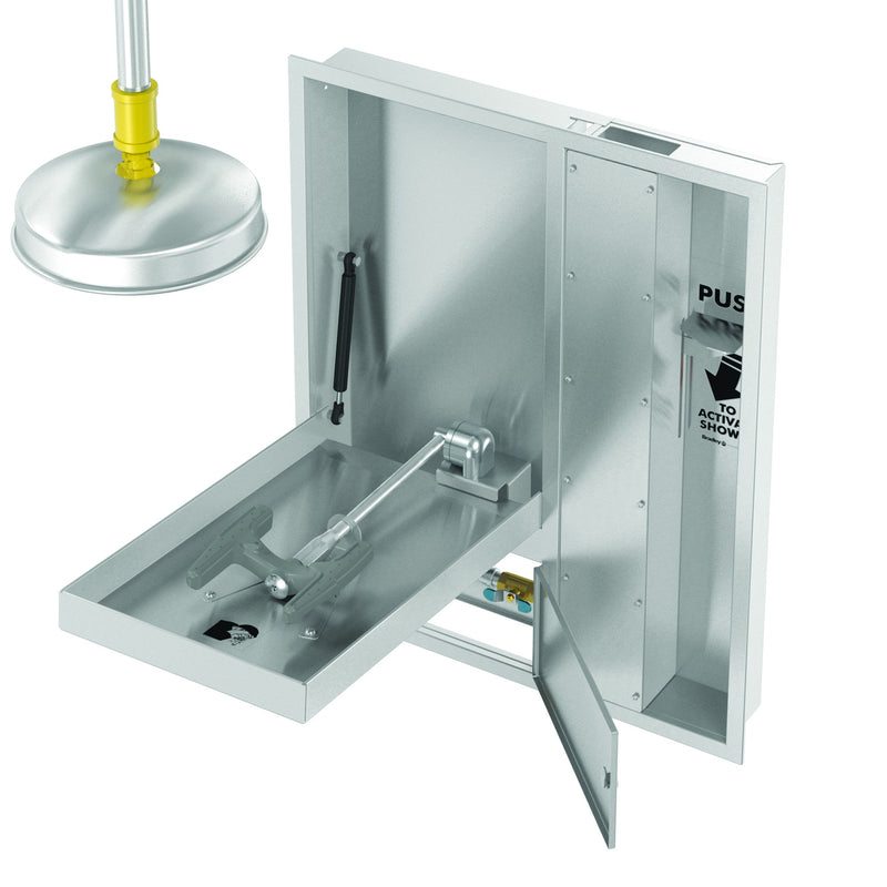 Bradley S19345JXBT Recessed Emergency Eye/Face Wash Station Sparrow Supply