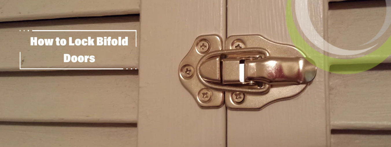 Gold latch locking bifold doors.