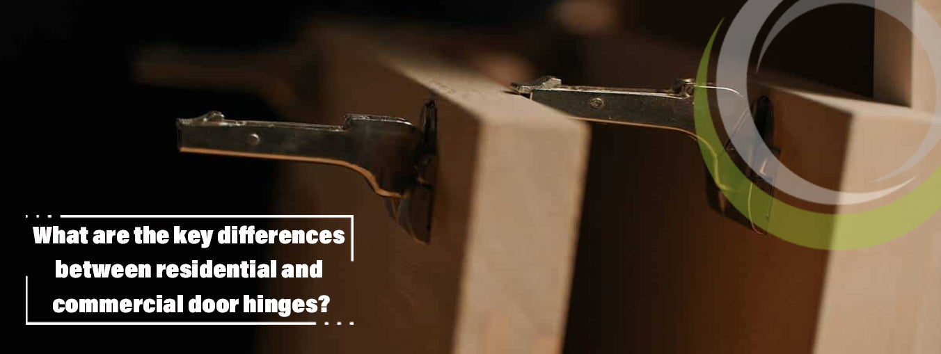 Close-up of metal door hinges on light brown wood.