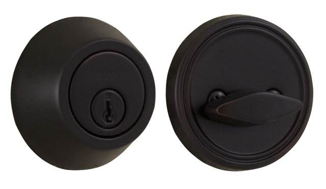 Weslock 00271-1-1FR22 Single Cylinder Deadbolt with Adjustable Latch and Deadbolt Strike Oil Rubbed Bronze Finish Sparrow Supply