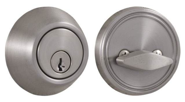 Weslock 00271-N-NFR22 Single Cylinder Deadbolt with Adjustable Latch and Deadbolt Strike Satin Nickel Finish Sparrow Supply