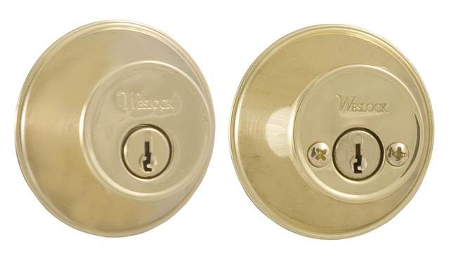 Weslock 00372-B-3SL23 300 Series Double Cylinder Deadbolt with Adjustable Latch and Deadbolt Strikes Lifetime Brass Finish Sparrow Supply