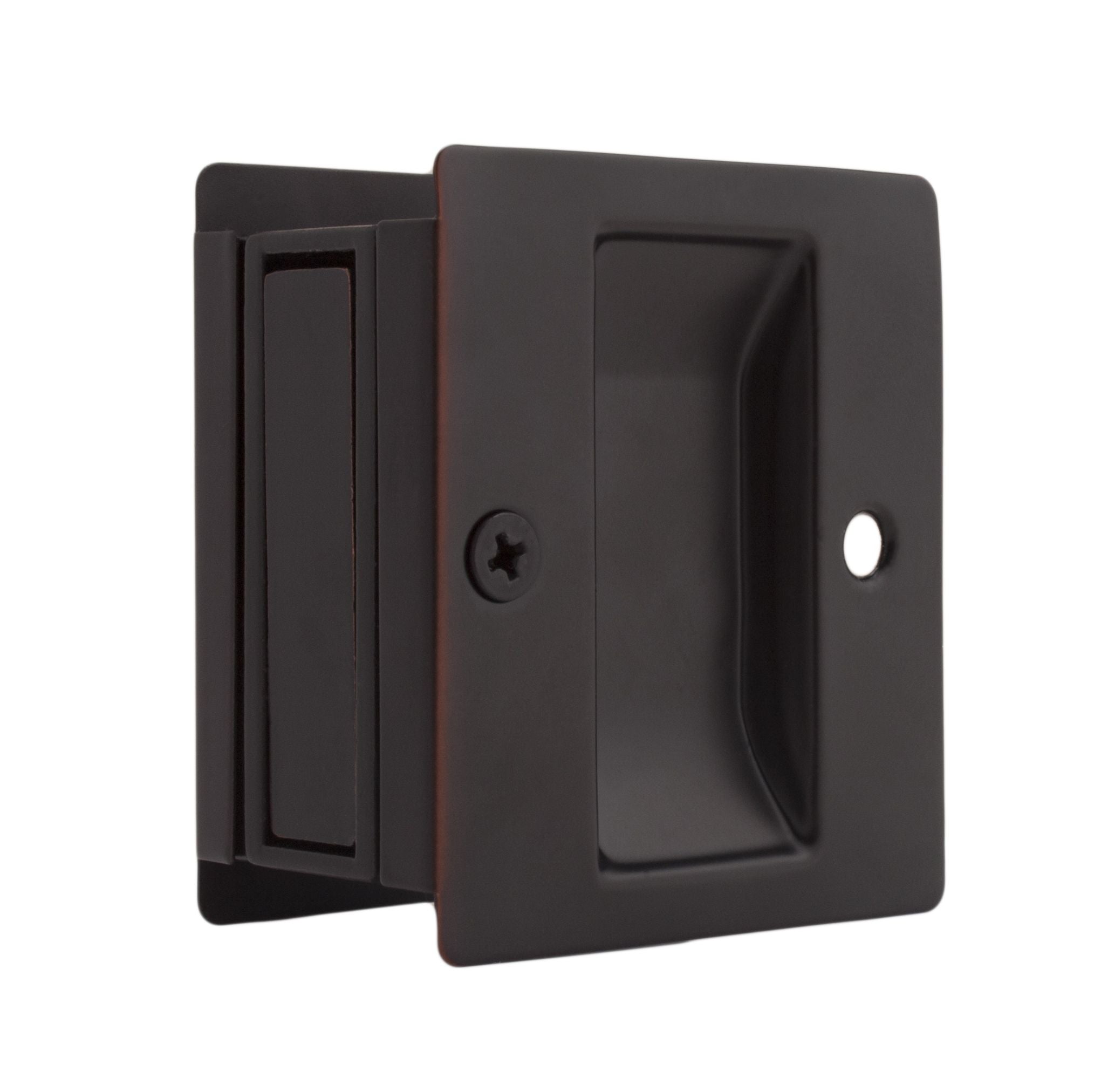 Weslock 00527X1X1 Rectangular Passage Pocket Door Lock with Adjustable Backset and Full Lip Strike Oil Rubbed Bronze Finish Sparrow Supply