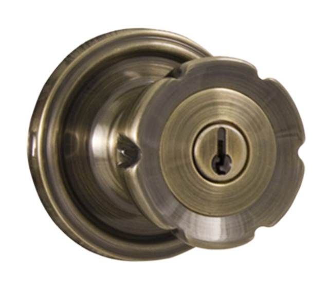 Weslock 00640EAEASL23 Eleganti Entry Lock with Adjustable Latch and Full Lip Strike Antique Brass Finish Sparrow Supply