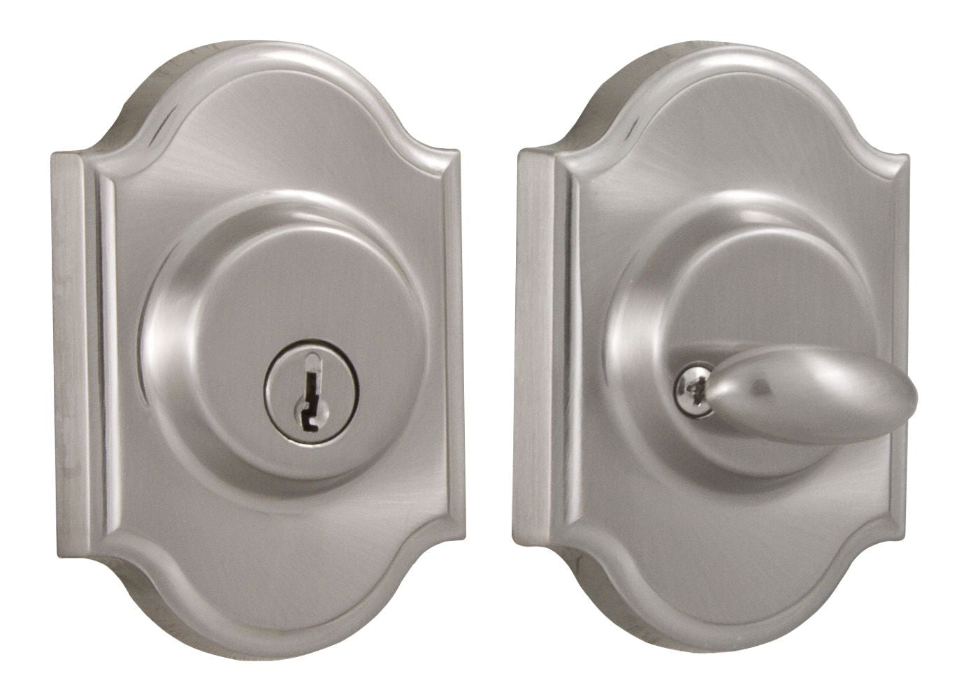 Weslock 01771-N-NSL23 Single Cylinder Premiere Deadbolt with Adjustable Latch and Deadbolt Strike Satin Nickel Finish Sparrow Supply