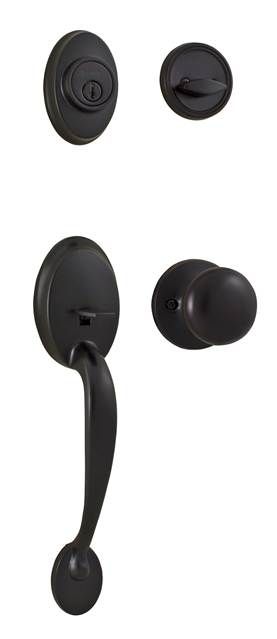 Weslock 02810-1S1FR2D Hillcrest Single Cylinder Handleset with Salem Trim with Adjustable Latch and Round Corner Strikes Oil Rubbed Bronze Finish