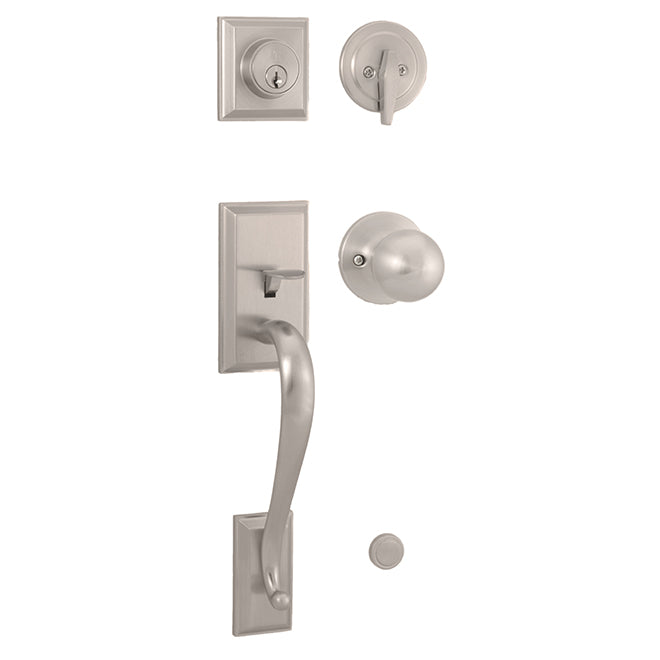 Weslock 02830-NGNFR2D Mercy Single Cylinder Handleset with Hudson Trim Satin Nickel Finish