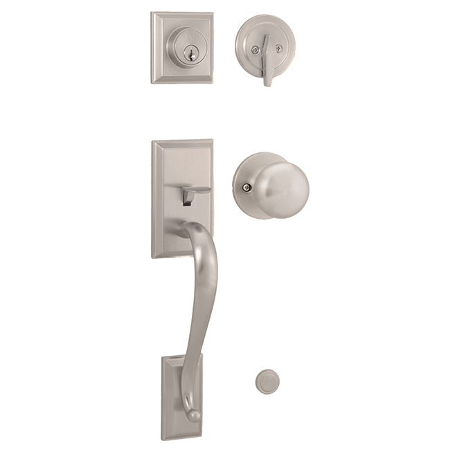 Weslock 02830-NSNFR2D Mercy Single Cylinder Handleset with Salem Trim Satin Nickel Finish