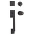 Weslock 02840-2S2FR2D Bailey Single Cylinder Handleset with Salem Knob Matte Black Finish