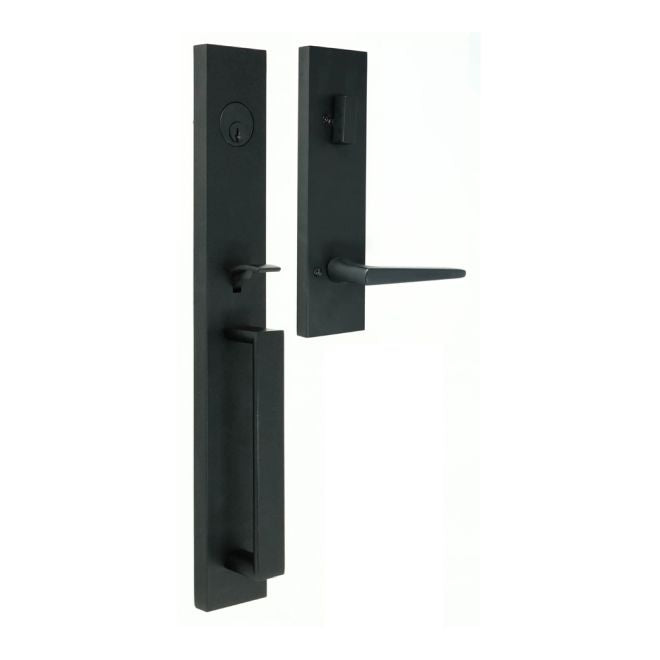 Weslock 02890-272SL2D Xanthis Single Cylinder Handleset with Philtower Lever Trim with Adjustable Latch and Round and Square Corner Strikes Matte Black Finish