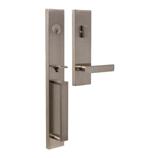 Weslock 02890-N3NSL2D Xanthis Single Cylinder Handleset with Utica Lever Trim with Adjustable Latch and Round and Square Corner Strikes Satin Nickel Finish