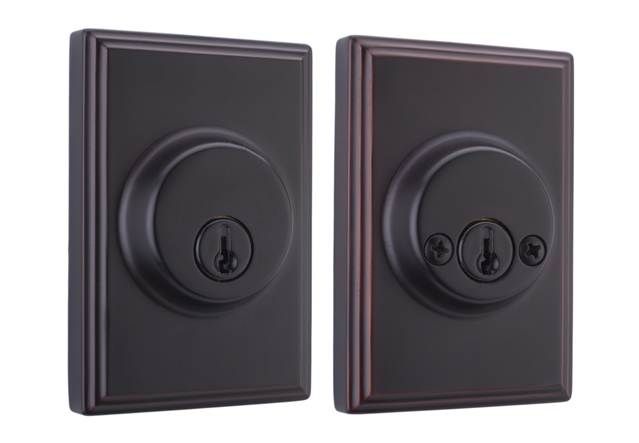 Weslock 03772-1-1SL23 Woodward Double Cylinder Deadbolt with Adjustable Latch and Deadbolt Strike Oil Rubbed Bronze Finish Sparrow Supply