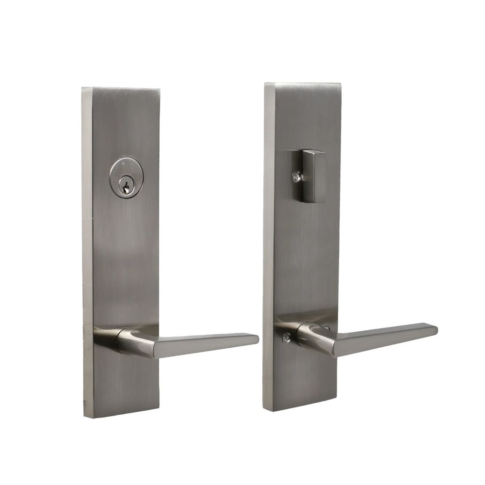 Weslock 066217N7NSL2D Philtower Lever Addy Escutcheon Single Cylinder Deadbolt Passage Lock with Adjustable Latch and Round Corner Strikes Satin Nickel Finish