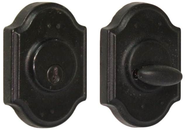 Weslock 07571-2-2SL23 Premiere Single Cylinder Deadbolt with Adjustable Latch and Deadbolt Strike Black Finish Sparrow Supply