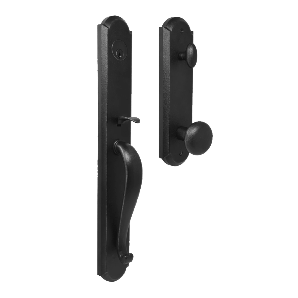 Weslock 07680-2F2SL2D Wiltshire Single Cylinder Handleset with Wexford Knob Black Finish