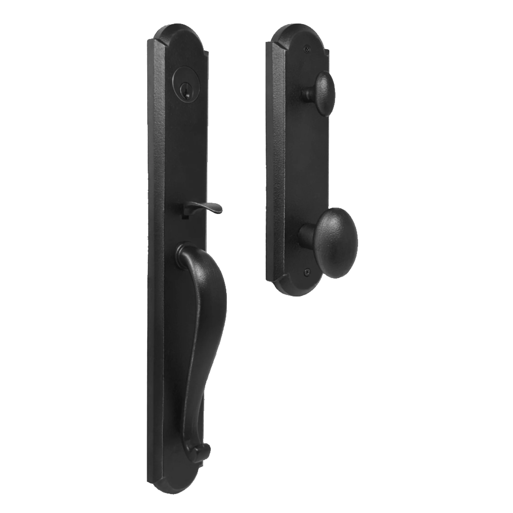 Weslock 07680-2M2SL2D Wiltshire Single Cylinder Handleset with Durham Knob Black Finish