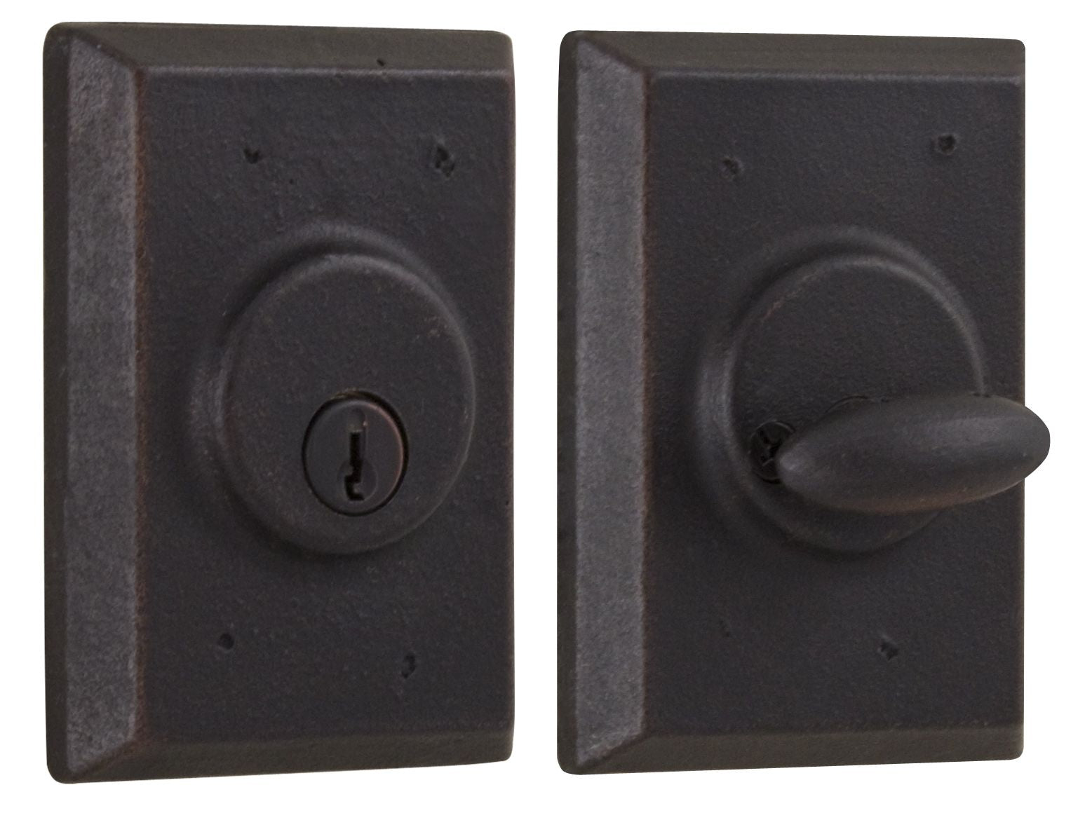 Weslock 07971-1-1SL23 Square Single Cylinder Deadbolt with Adjustable Latch and Deadbolt Strike Oil Rubbed Bronze Finish Sparrow Supply