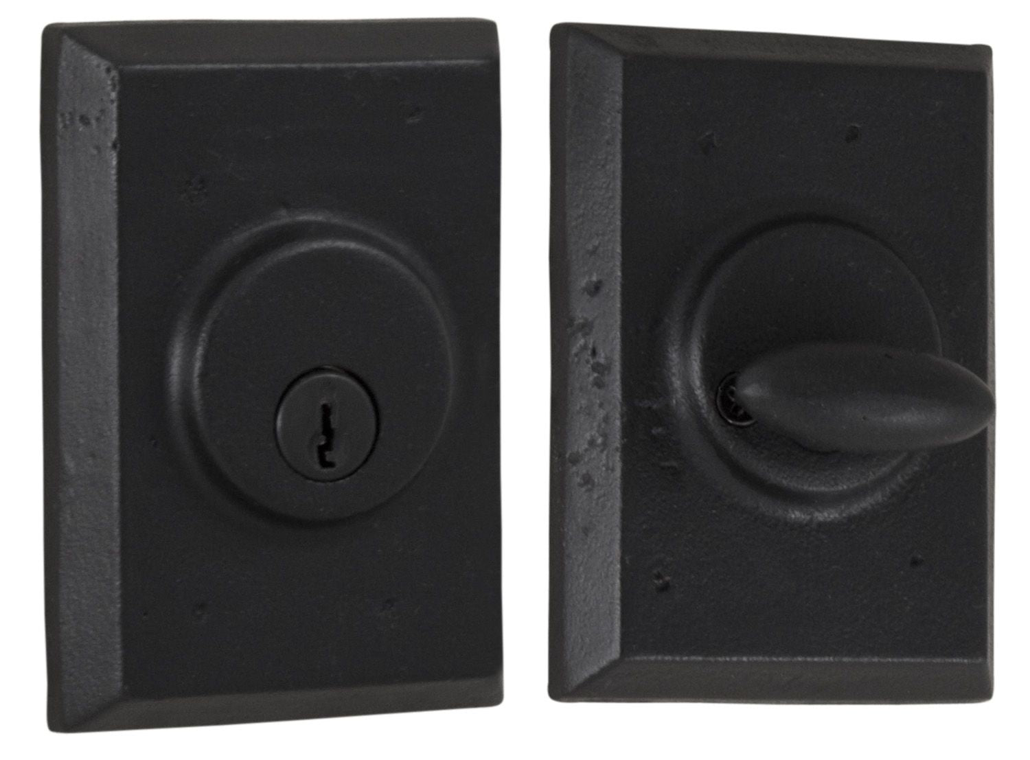 Weslock 07971-2-2SL23 Square Single Cylinder Deadbolt with Adjustable Latch and Deadbolt Strike Black Finish Sparrow Supply
