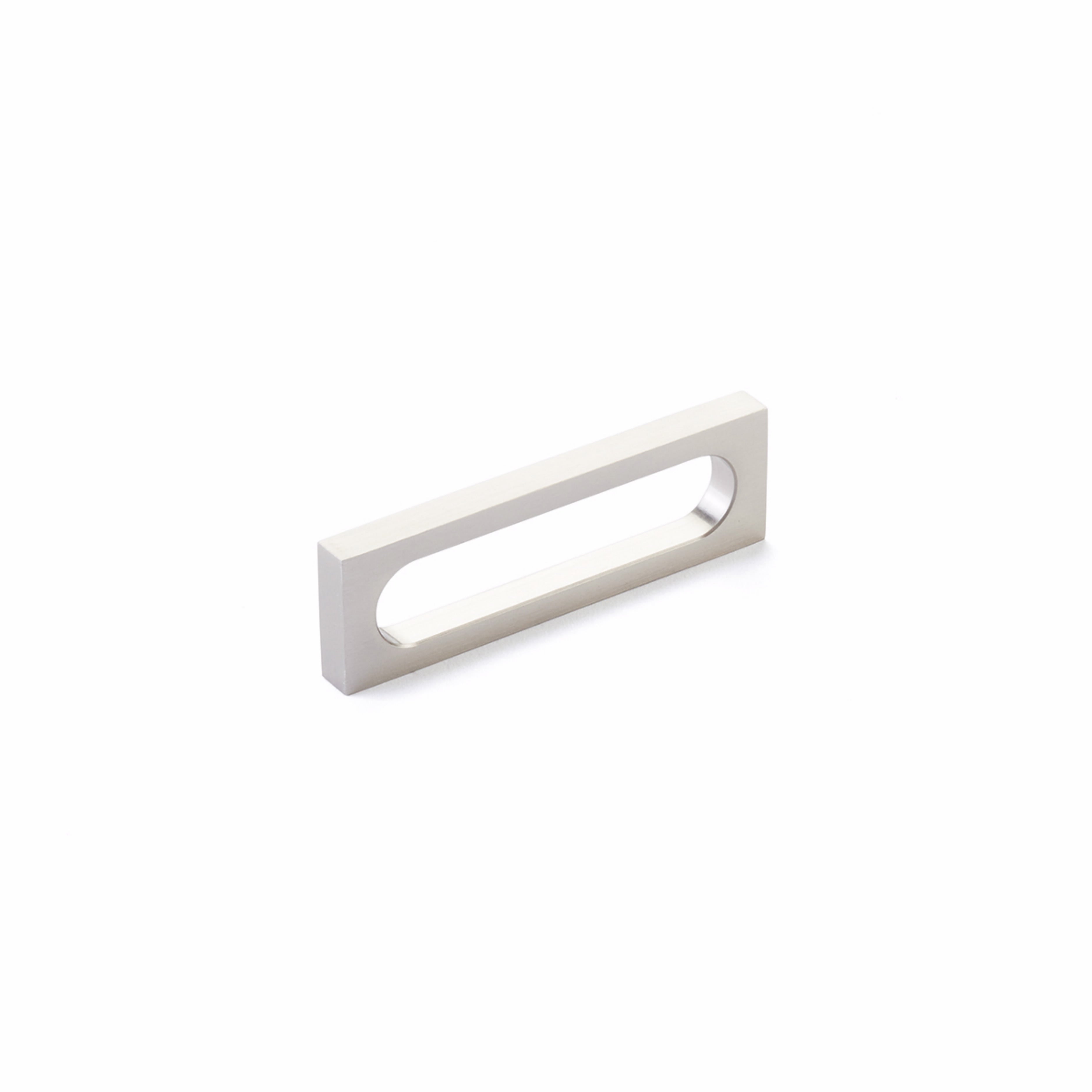 Schaub 10032-BN 3-7/8" Cafe Modern Oval Slot Cabinet Pull with 3-1/2" Center to Center Brushed Nickel Finish Sparrow Supply