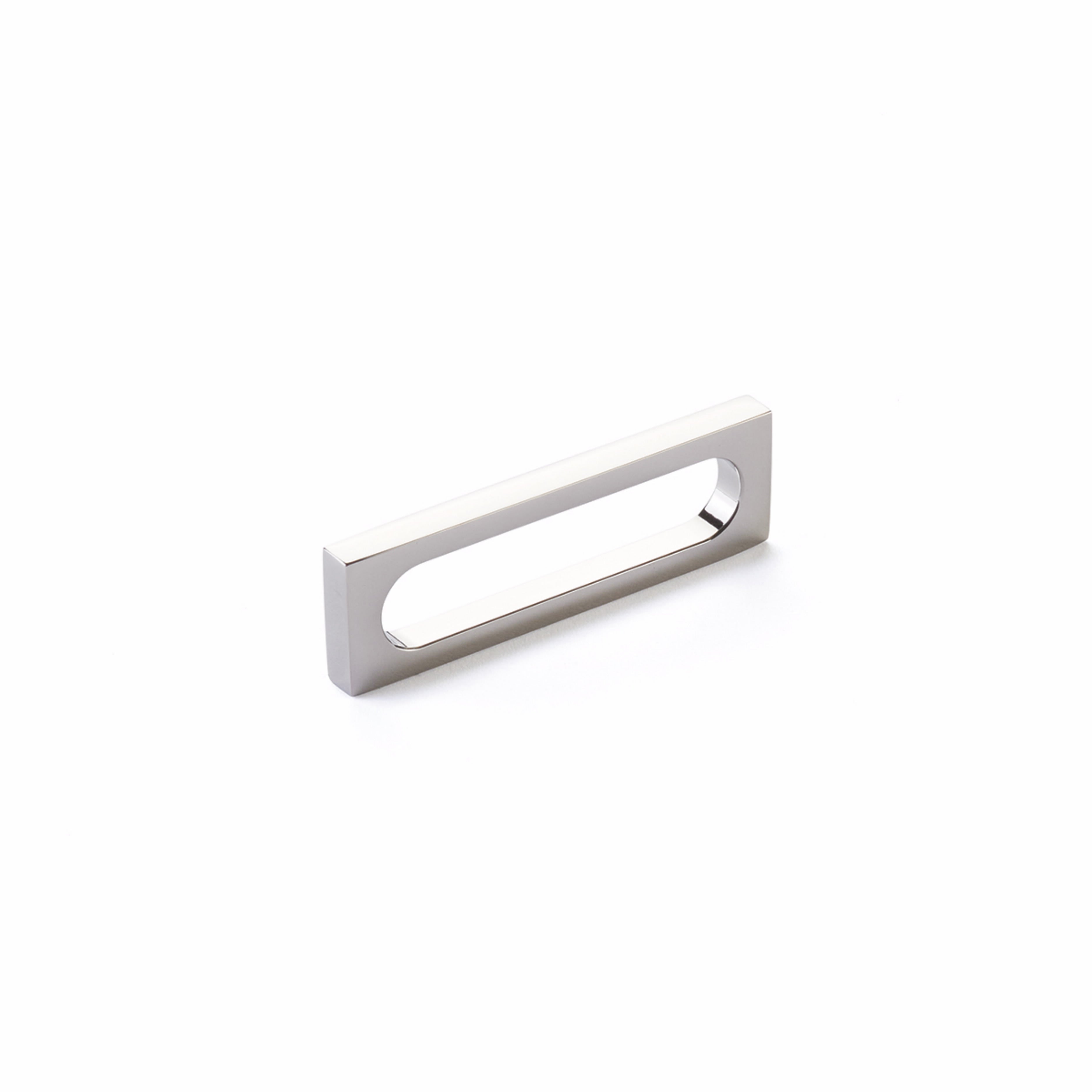 Schaub 10032-PN 3-7/8" Cafe Modern Oval Slot Cabinet Pull with 3-1/2" Center to Center Polished Nickel Finish Sparrow Supply