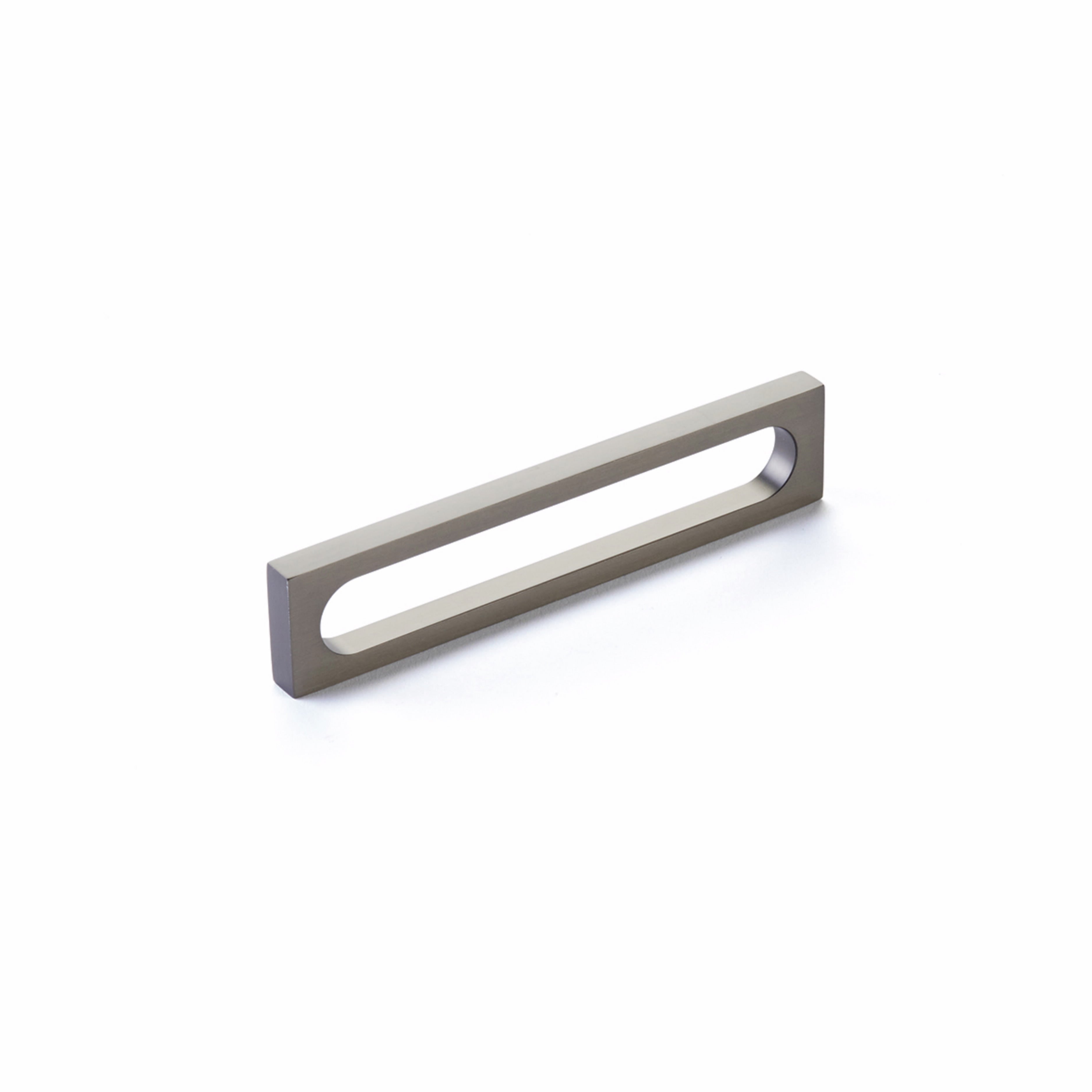 Schaub 10033-GM 5-3/8" Cafe Modern Oval Slot Cabinet Pull with 5" Center to Center Gun Metal Finish Sparrow Supply